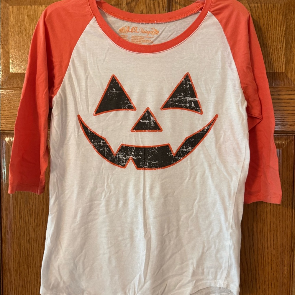 L.O.L. Vintage White Tee with Coral-Orange Trim